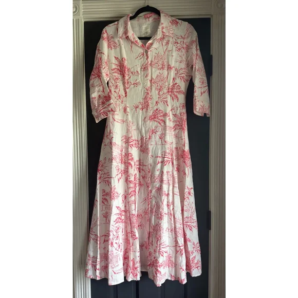 Joie | Dresses | Womens Joie Dress Linen Size S White Red Print | Poshmark